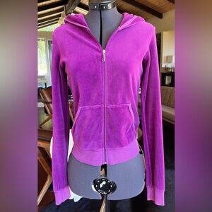 EUC Juicy Couture Y2K Velour Zip Up Hoodie purple S Small